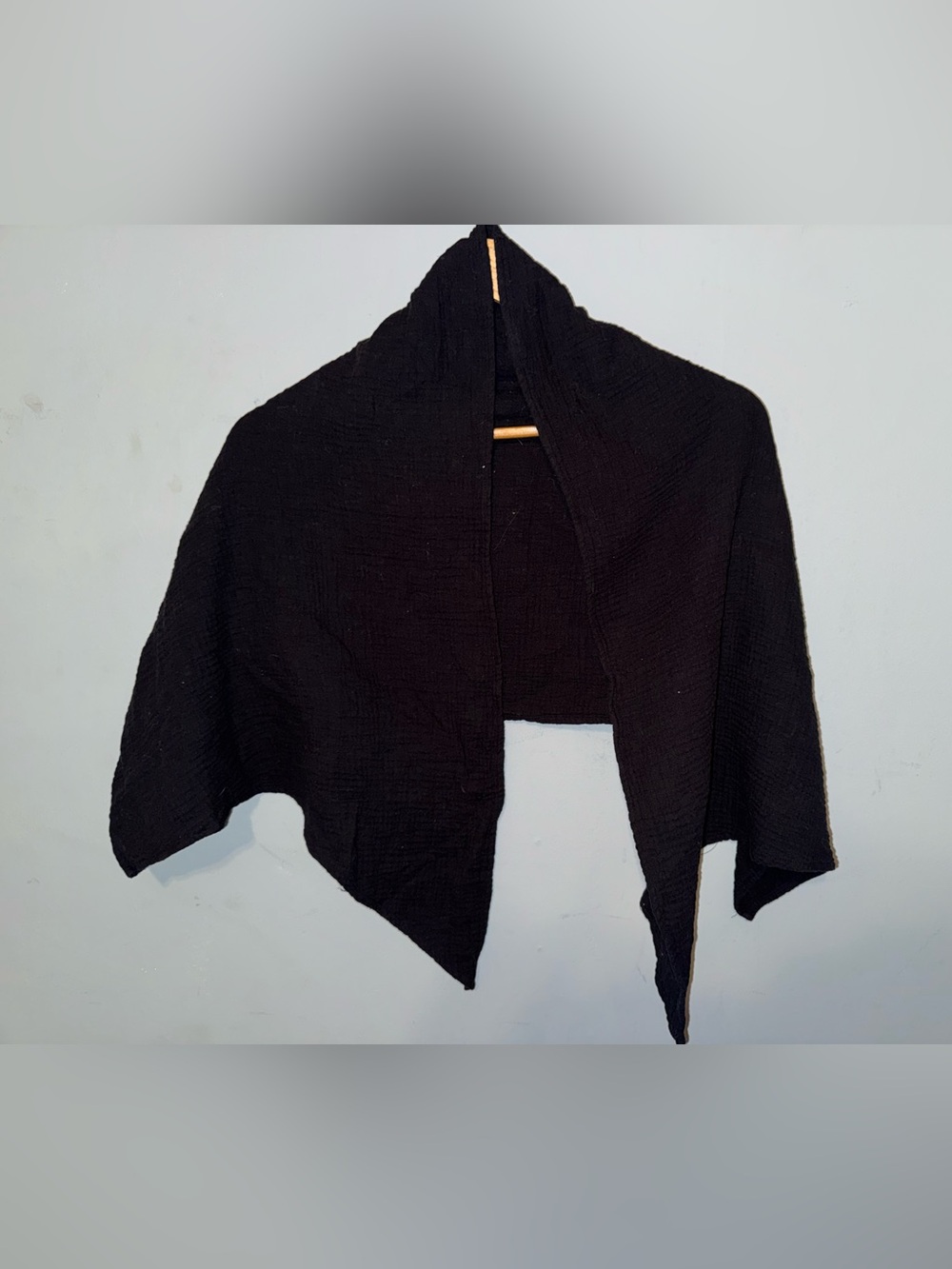 Women's Black Open-Front Shawl Shrug